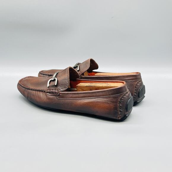 Donald Pliner Shoes Mens 8.5 Brown Leather Victor GW Bit Driving Loafers Comfort main image 12